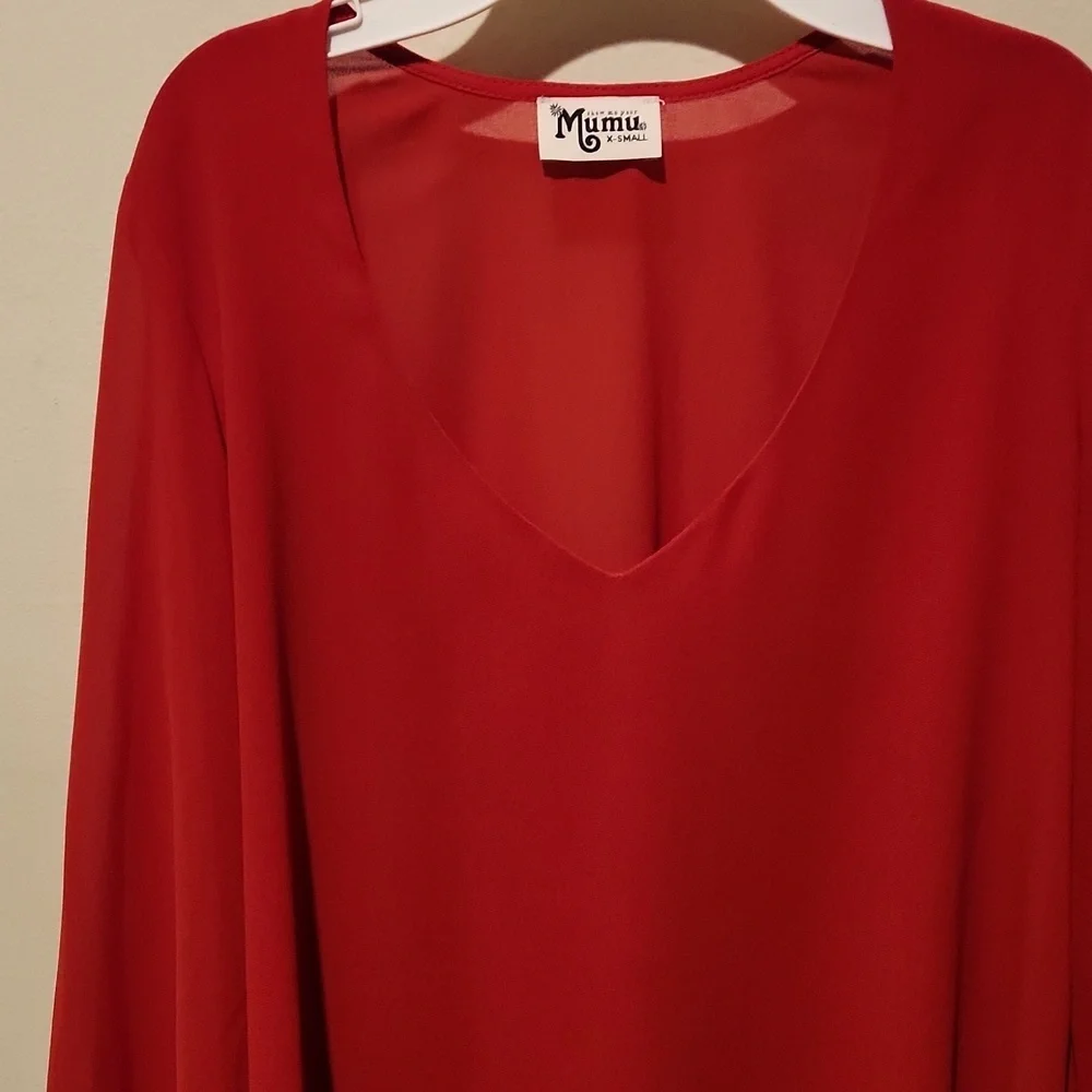 ❤️ SHOW ME YOUR MUMU FLOWY RED BELL SLEEVE HIPPIE DIPPIE TOP, XS
